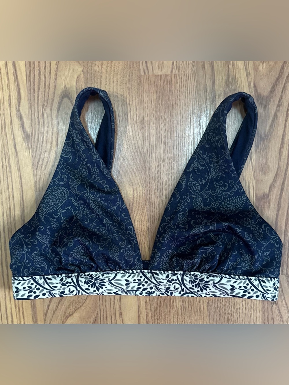 ❤️ Athlete Size XXS Dark Blue Floral Triangle Bralette Floral Band (B16)